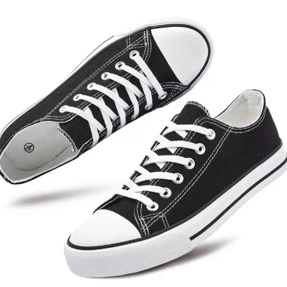 Classic Black and White Canvas Sneakers